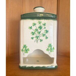 Vintage Ceramic Shamrock Teabag Holder Artist Signed